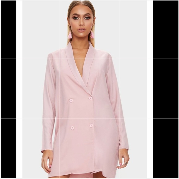 dusty pink blazer dress